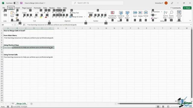 How to Merge Cells in Excel смотреть онлайн