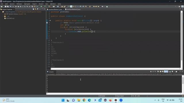 Java Program - Print Number Patterns based on Rows And Columns смотреть онлайн