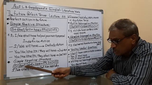 Lecture -55 || The Future Perfect Tense || Prof.L.B.Gayakawad | смотреть онлайн