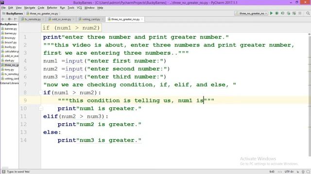 enter three numbers and print greater number.(python exercise) смотреть онлайн