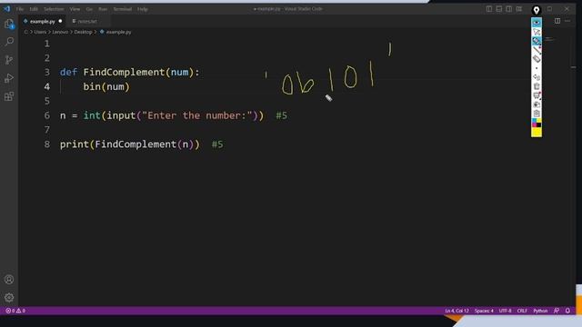 Coding Question in Python | Python Program For Complement of Number | Python Interview Question смотреть онлайн