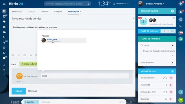 Intranet Gratuito - Apreciações no Feed | Bitrix24 Comunicações смотреть онлайн