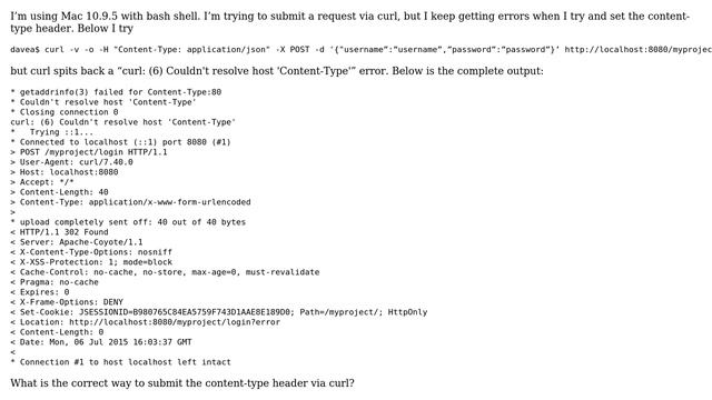 What is the correct way to submit content-type header in curl? смотреть онлайн