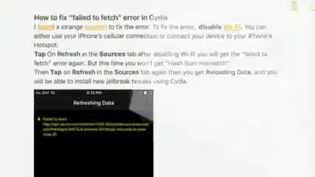 How to fix “failed to fetch” error in Cydia (Instructions Also In Description) смотреть онлайн