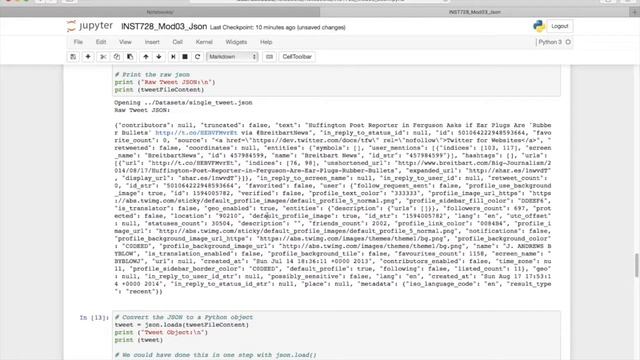 Module 3. JSON and Social Media - INST728E - Winter 2018 Social Media and Crisis Informatics смотреть онлайн