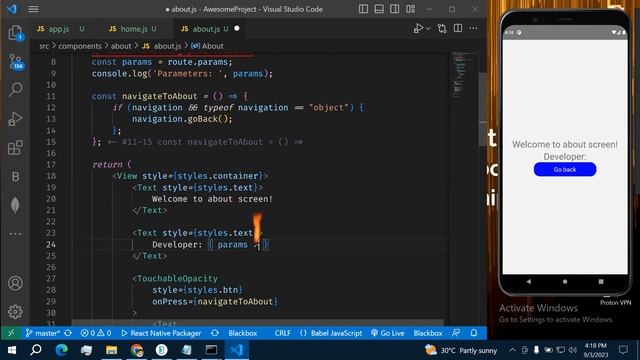 React Native Tutorial | Passing Props to Another Screen Using React Navigation | Explained смотреть онлайн