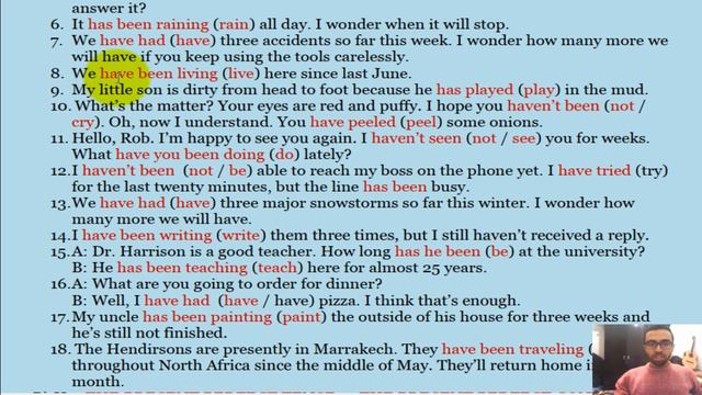 Exercises Series 4: Present Perfect Continuous تمارين مع التصحيح смотреть онлайн