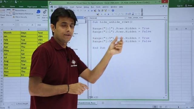 Excel VBA - Rows Hide and Unhide смотреть онлайн