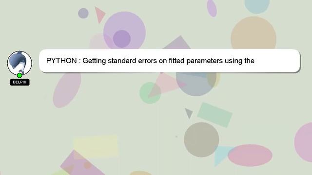 PYTHON : Getting standard errors on fitted parameters using the optimize.leastsq method in python смотреть онлайн