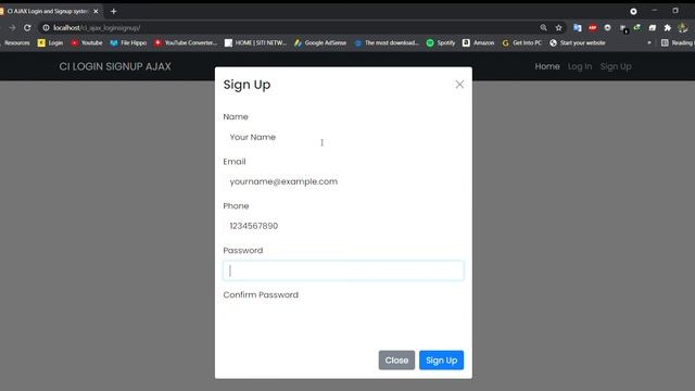 CodeIgniter 3 Ajax Login and Sign Up Modal with validation and sweet alert смотреть онлайн