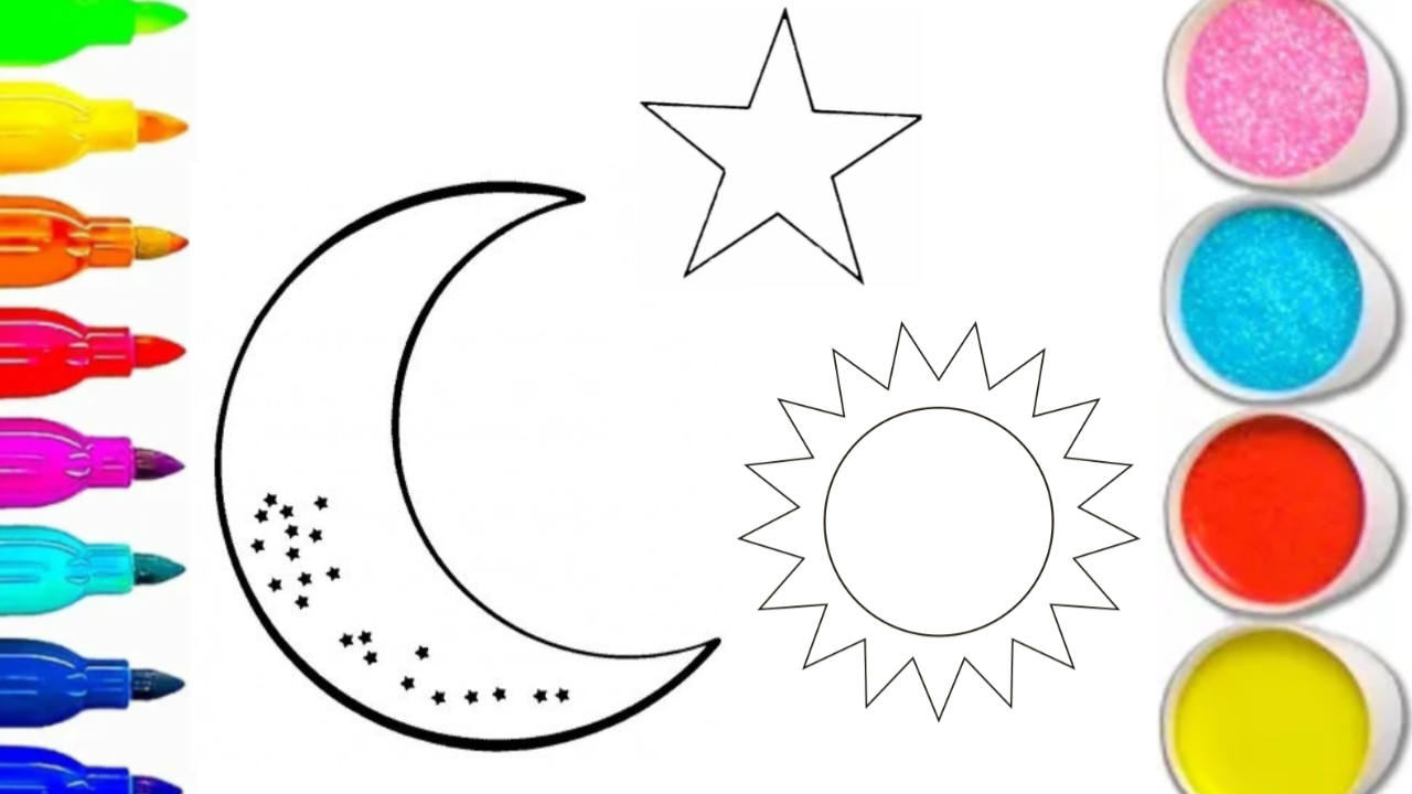 КАК НАРИСОВАТЬ ЛУНА, СОЛНЦЕ И ЗВЁЗД смотреть онлайн