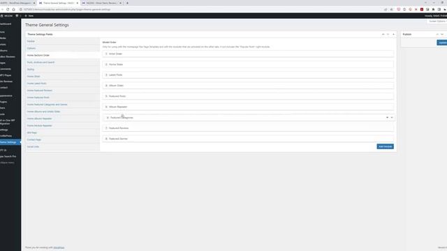 MUZAK Music News and Database WordPress Theme - Ordering Home Elements смотреть онлайн