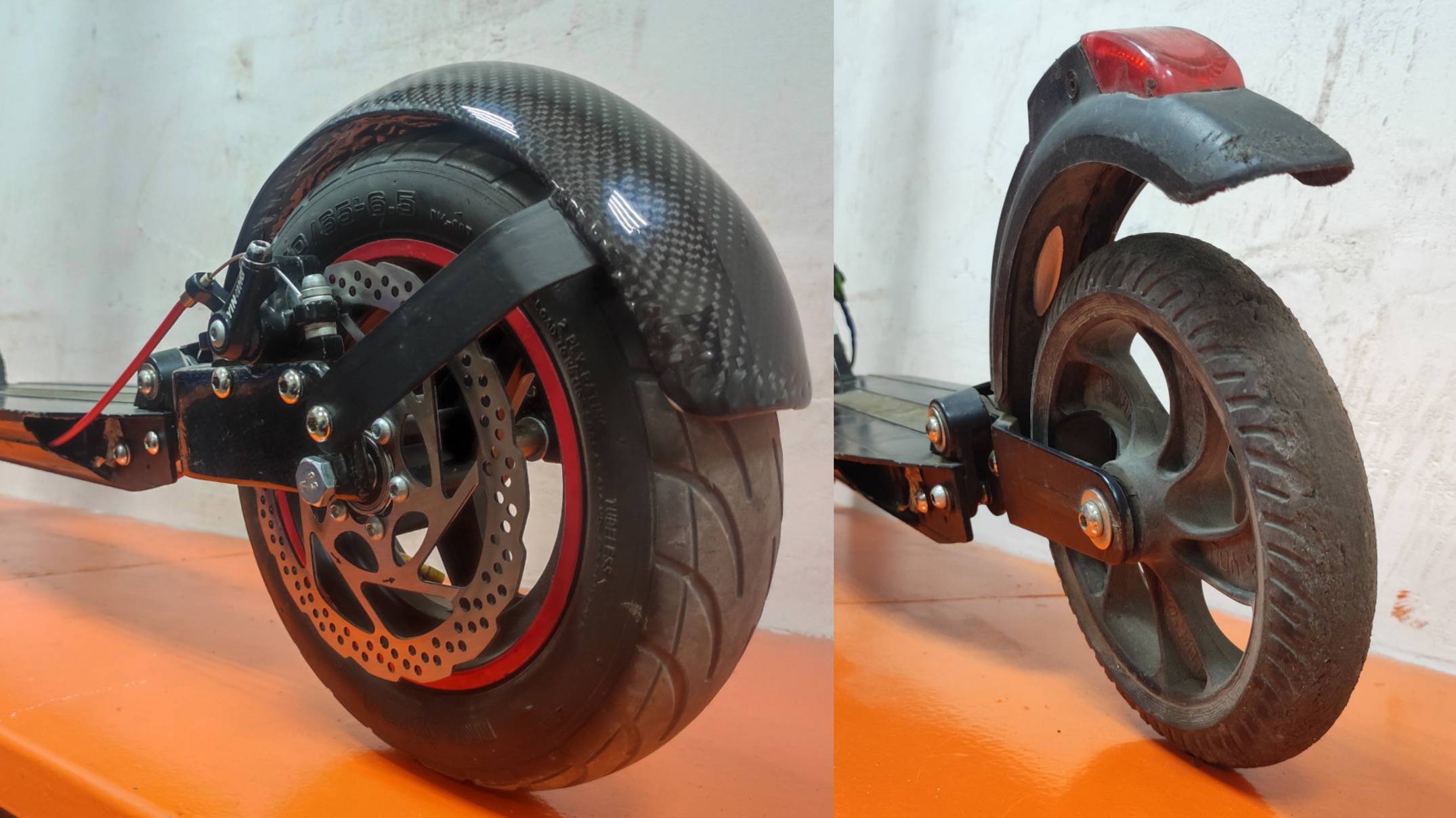 Надувное колесо и Тормозной диск на Kugoo S3