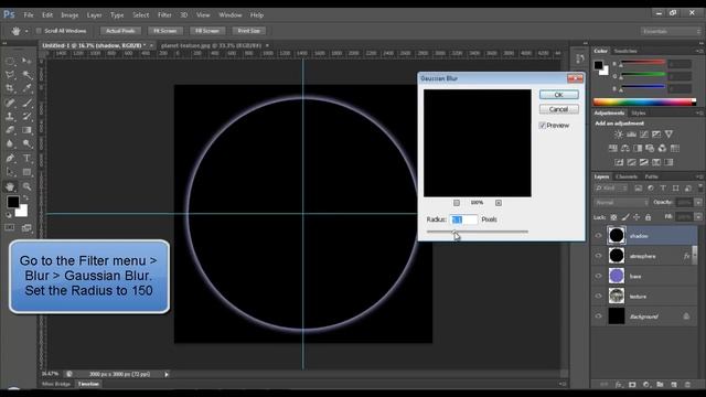 Photoshop - создание планеты смотреть онлайн