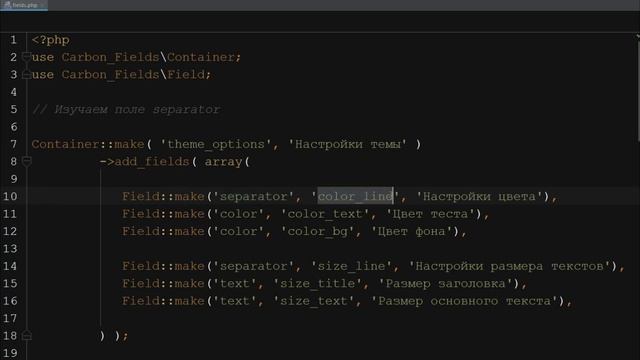 Разделитель между соседними полями в Carbon Fields 1.6 - произвольные поля в Wordpress смотреть онлайн