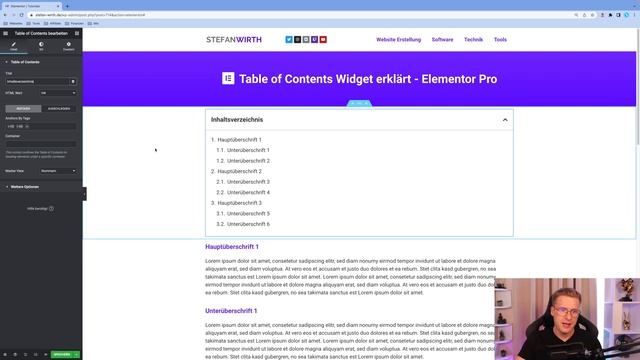 Elementor Table Of Contents Widget Einfach Erklärt смотреть онлайн