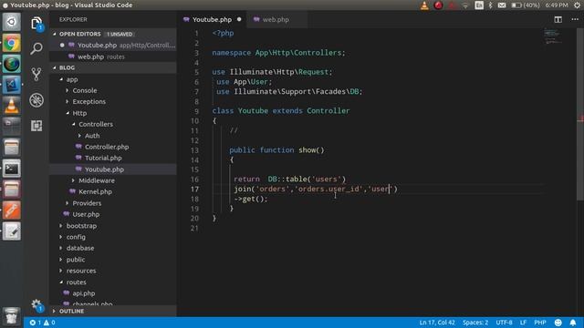 Laravel 5.7 tutorial #16 - how to use join on multiple tables смотреть онлайн
