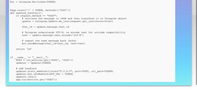 How to set up python-telegram-bot webhook on Heroku? смотреть онлайн