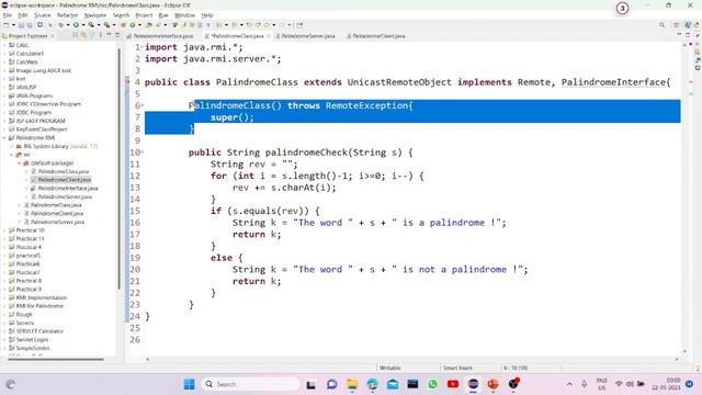 Session 9 : RMI program to check for Palindrome смотреть онлайн