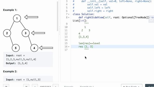 LEETCODE 199 BINARY TREE RIGHT SIDE VIEW PYTHON | BFS and DFS смотреть онлайн