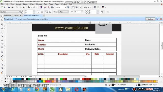 Bill book/Cash memo format in coreldraw free download смотреть онлайн