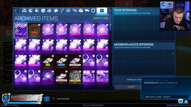 *FULL ROW* BLIND TRADING WITH FANS IN ROCKET LEAGUE! смотреть онлайн