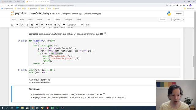 Python - Clase 05: if, error de Taylor y ceros de Tchebyshev смотреть онлайн