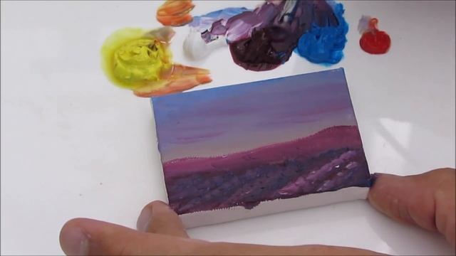PINTAR CAMPO LAVANDA ? al Atardecer al óleo | ARTE EN MINIATURA #8 смотреть онлайн