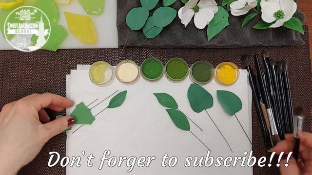 Botanically correct sugar leaves. Spring greenery: a few tips and tricks about the dusting process. смотреть онлайн