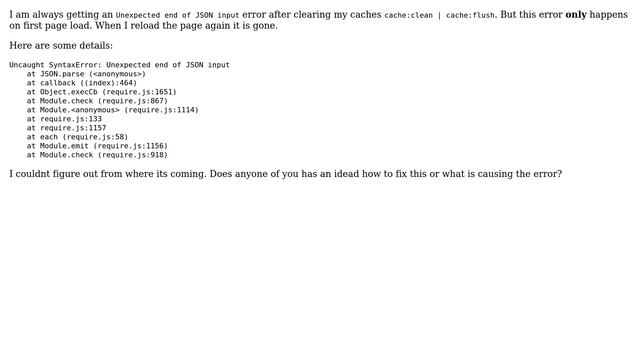 Magento: Unexpected end of JSON input after cache cleaned смотреть онлайн