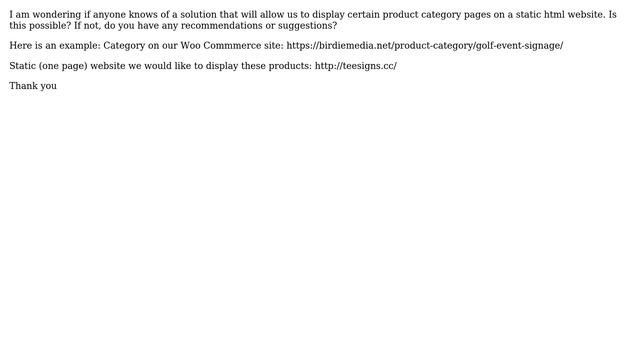Wordpress: Display WOO Commerce products on HTML page? смотреть онлайн