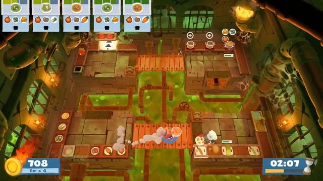 Overcooked 2. Night of the Hangry Horde. Level 3-2. 4 stars. Co-op смотреть онлайн