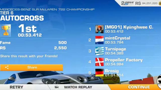 Real Racing 3 Mercedes-Benz SLR McLaren 722 Championship Tier 6 (PR 54.9) смотреть онлайн