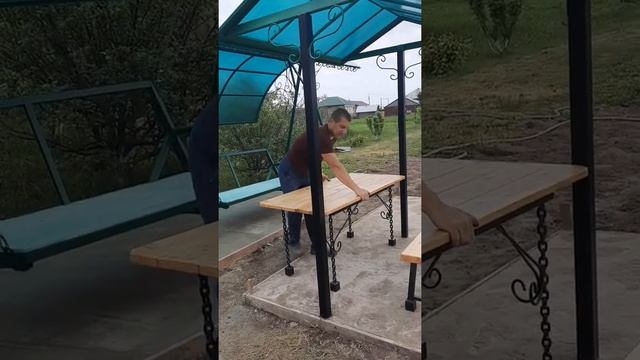 Обустраиваем зону отдыха на даче. Мебель интерьера - работы мужа. смотреть онлайн