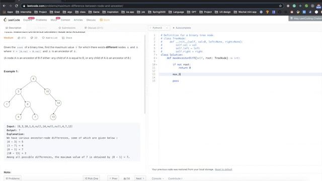 [Leetcode 1026] Max difference between node and ancestor (English) Python | DFS/Tree | Ladboy Codin смотреть онлайн