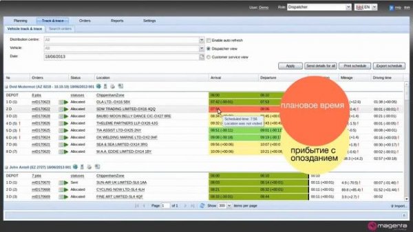 Система планирования и контроля маршрутов Maxoptra на Wialon