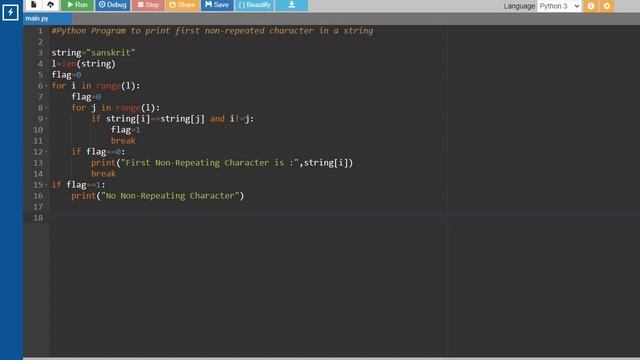 Python Program to Find First Non-Repeated Character in String || Tamil смотреть онлайн