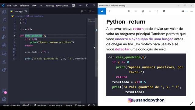 Dicas de Python - O que é o return no Python? смотреть онлайн