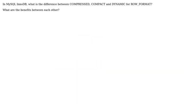 Databases: ROW_FORMAT - COMPRESSED vs COMPACT vs DYNAMIC смотреть онлайн