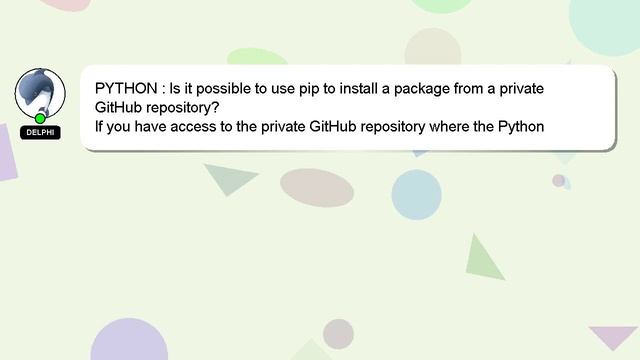 PYTHON : Is it possible to use pip to install a package from a private GitHub repository? смотреть онлайн