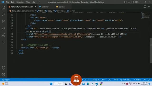 Temperature Converter using HTML , CSS and JavaScript || Celsius , Fahrenheit , Kelvin ||| смотреть онлайн