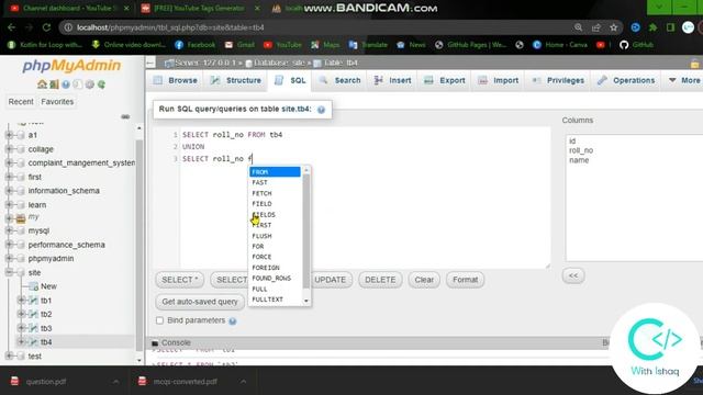 Union and union All in SQL tutorial in Urdu/Hindi смотреть онлайн