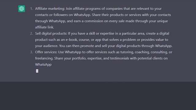ChatGPT told 5 tips to earn money on whatsapp смотреть онлайн