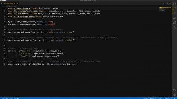 Sci-Kit Learn  Differences: Cross Validation