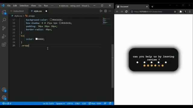 Emoji Rating Card Using HTML & CSS | Emoji Rating Card UI Design | смотреть онлайн