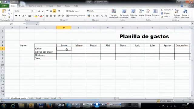 Excel - Planilla de gastos - Configuración y fórmulas 2/4 смотреть онлайн
