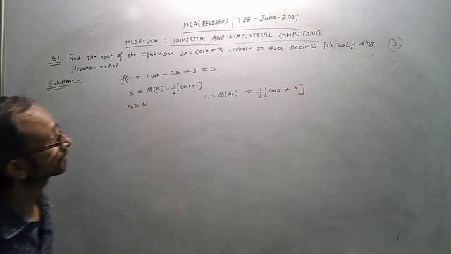 MCSE004 Q1b | Find the root of equation 2x=cosx+3 correct to 3 decimal places using iteration metho смотреть онлайн