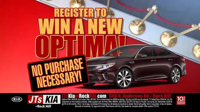 REGISTER TO WIN A BRAND NEW KIA OPTIMA! IT'S THE GRAND OPENING OF JTS KIA ROCK HILL! смотреть онлайн