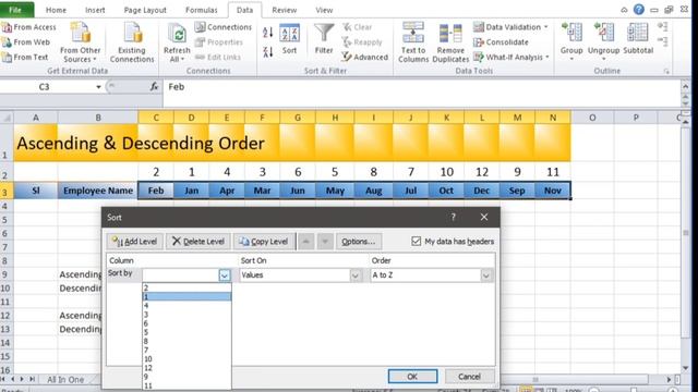 Excel in Ascending or Descending || Arrange the Number in their Ascending Order ||Sorting|| Part-08 смотреть онлайн
