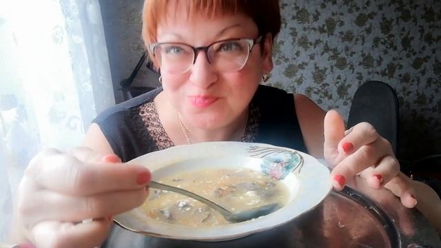 Мукбанг!! Суп грибной!! Рассказ, как моя дочка на лыжах каталась?